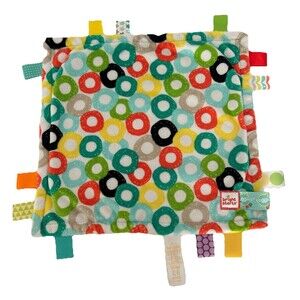 Bright Starts Taggies Lovey Security Blanket Colorful Circle Dots Reversible